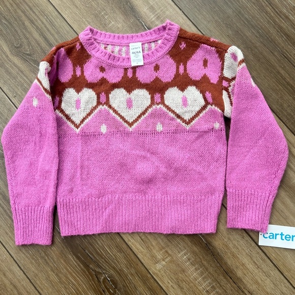 NWT - Carters - Toddler Heart Mohair-Like Sweater - Picture 1 of 6